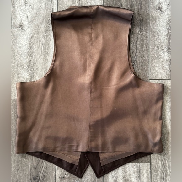 Vintage Prestige Western Suit Jacket & Vest 2pc Mens 46R Cowboy Rockabilly Brown - Picture 14 of 16